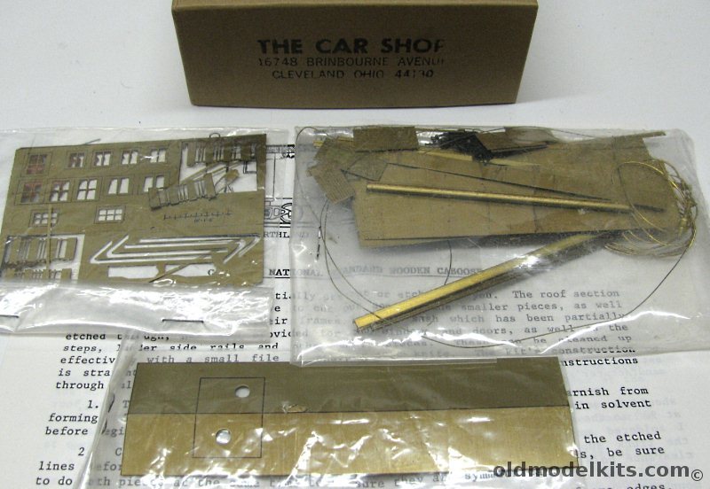 The Car Shop 1/87 2 Window Offset Cupola Wood Caboose - Brass HO Craftsman Kit, 104 plastic model kit